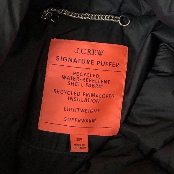 J.Crew SP Long Wrap Polyfill Puffer Jacket with Primaloft Black Belted BD168 - Picture 12 of 12